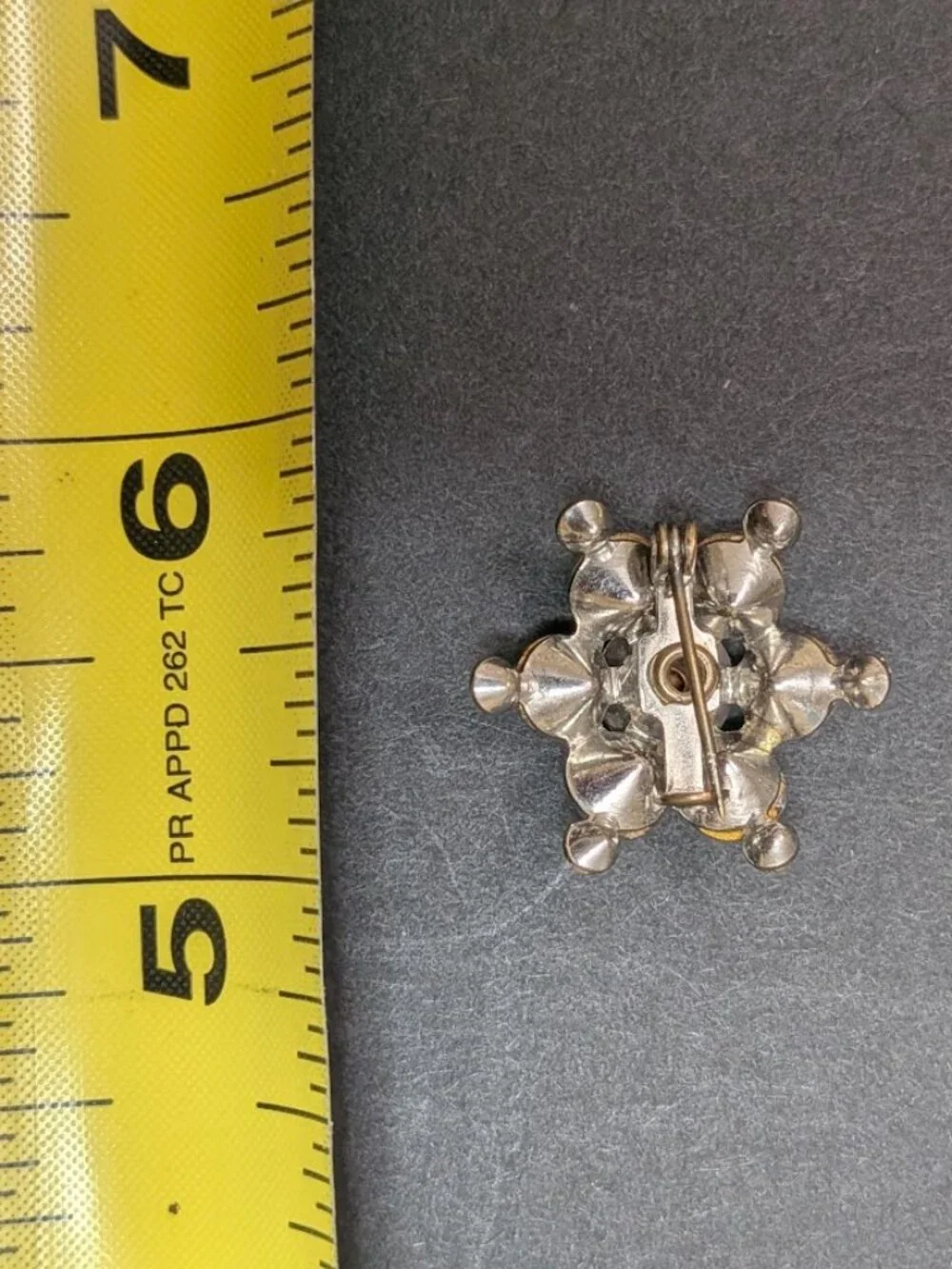 Vintage 1940s 50s Clear Rhinestone Floral Starburst Brooch Pin